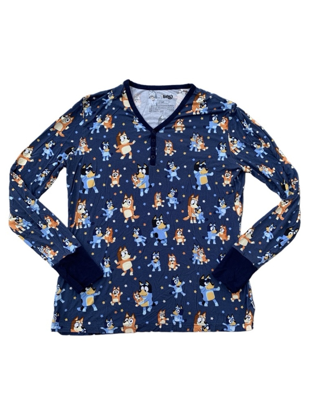 Little Sleepies Womens Size Small Bluey Dance Mode Long Sleeve Bamboo Pajama Top
